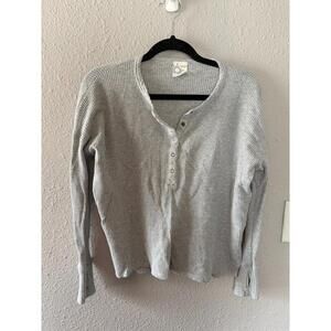 Offline by Aerie grey waffle button long sleeve size XS